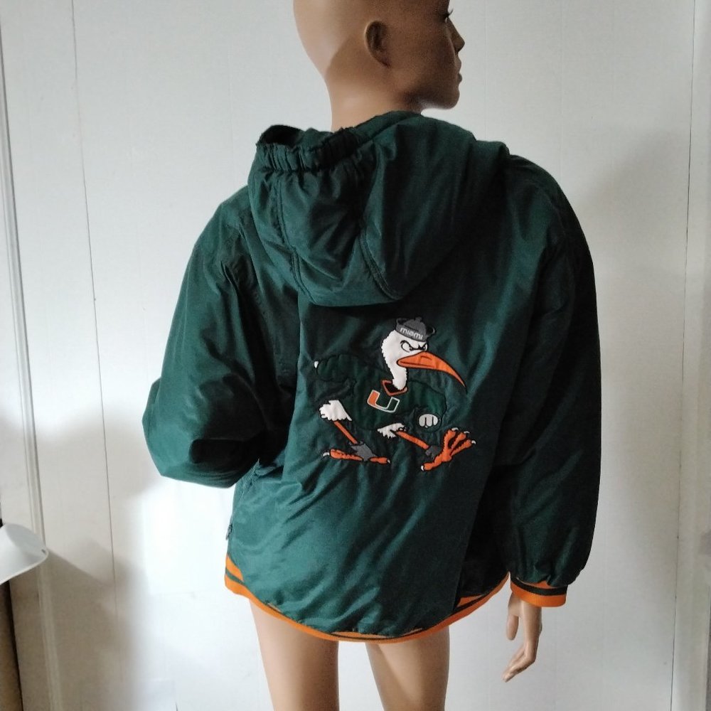 University of Miami Hurricanes Champs Size L Sports Coat Green Puffer UM *004 - Picture 7 of 16